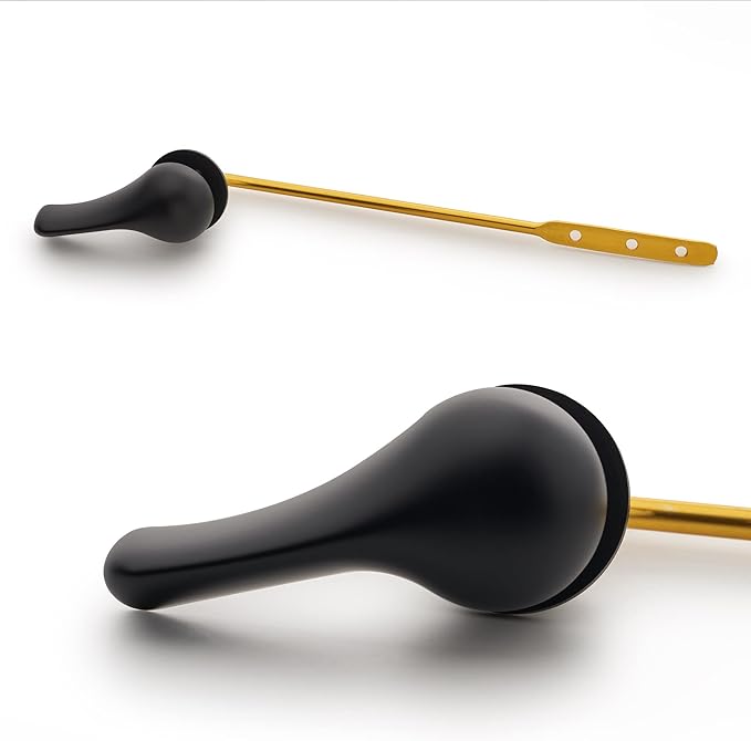 Qualihome Black Toilet Handle - Front Mount Matte Black Toilet Flush Handle Lever Replacement - Universal Fit - Durable Design - Easy Installation - Ideal for Most Front Mount Toilets