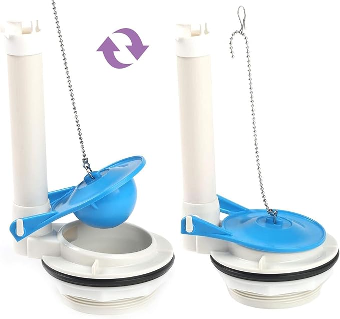 3 Inch Toilet Flapper Replacement Compatible with Gerber 99-788, Easy to Install with 2 Toilet Handle & Stainless Chain, Long Lasting Rubber Toliet Flapper, Blue(2PCS)