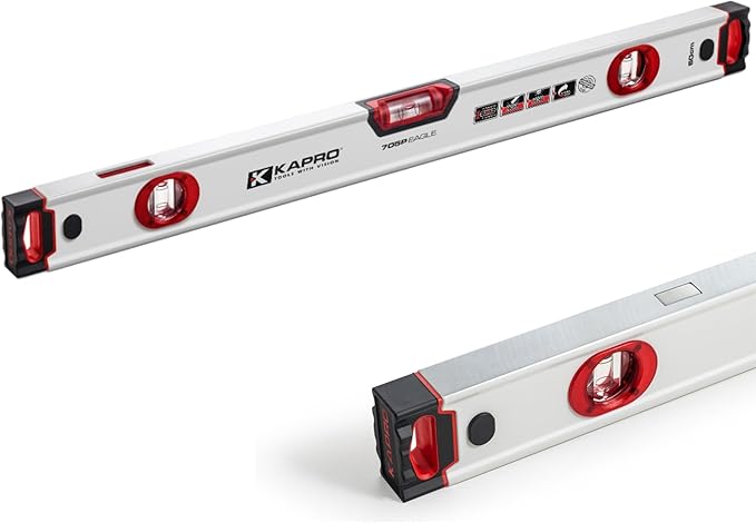 Kapro - 705 Eagle Magnetic Box Level - OPTIVISION & Plumb Site - Features 2% Gradient, Acrylic Vials, and Wall-Grip - For Masonry and Concrete Jobs - VPA Tested - 24 Inch