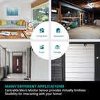 by Ezlo Micro Motion Sensor - Home Automation and Security - Lighting Scenes, Security Alarm, Alerts upon Motion Detection - Zigbee