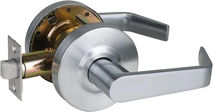 Passage Commercial Door Locks Heavy Duty Grade 2 Lever, Non-Handed, UL 3 Hour Fire Rated, ADA Compliant, Satin Chrome Finish 26D, 2-3/4''Backset, X-XG-PS-70