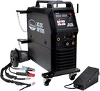 Eastwood Elite 200 Amp Multi-Process AC/DC MP200i Welder | TIG Welder High Frequency Start and Foot Pedal | Welding Machine with MIG Stick Welder | 120V OR 240V Dual Voltage | Tig Welder AC/DC | Black
