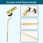Hygie Rinse Toilet Tank Lever, Brushed Gold - Universal, Durable Metal, Includes Flapper Chain, Easy Installation, Replacement Kit for Toilet Handle