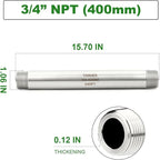 TAISHER 2PCS Stainless Steel Pipe Fittings, 3/4" NPT Male x 3/4" NPT Male Threaded, 16" Length Thickened Nipple Cast Pipe