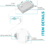 LUXRITE 4 Inch Ultra Thin LED Recessed Lighting, 10.5W, 5 Color Selectable 2700K | 3000K | 3500K | 4000K | 5000K, CRI 90, 750 Lumens, Dimmable LED Wafer Lights, Wet Rated, Baffle Trim (6 Pack)