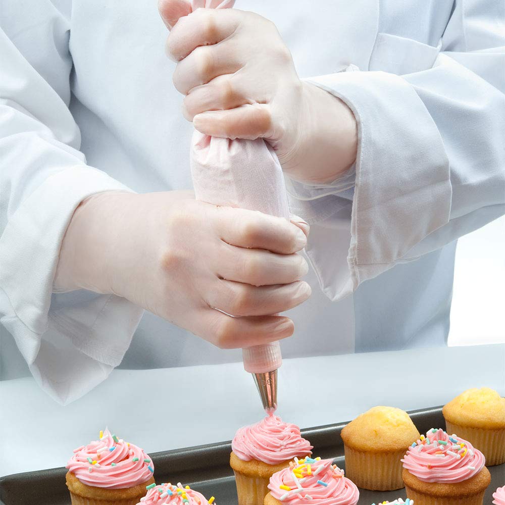 TRONEX 8973 Vinyl Disposable Gloves, Latex-Free, Powder-Free, Food Service, Catering, Natural, X-Large, Case of 1000