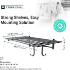 StoreYourBoard 2-Pack Heavy Duty Wall Shelves 2ft x 4ft – Wall-Mounted Garage Storage Shelving and Organization for Sheds, Closets, or Utility Rooms – Holds 200 lbs - Black