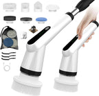 WKY-Electric Spin Scrubber - Upgraded 12-in-1 IPX7 Waterproof Shower Scrubber, Retractable Handle & 2-Speed for Toilet, Bathroom, Bathtub, Tile Floors