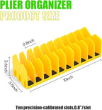 Plier Organizer, 4 Pack Pliers Organizer for Tools Cutters with Extendable Design & Non-Slip Rubber Base, 40 Slots Drawer Organizers for Tools, Wrenches, Screwdrivers,Green&Yellow