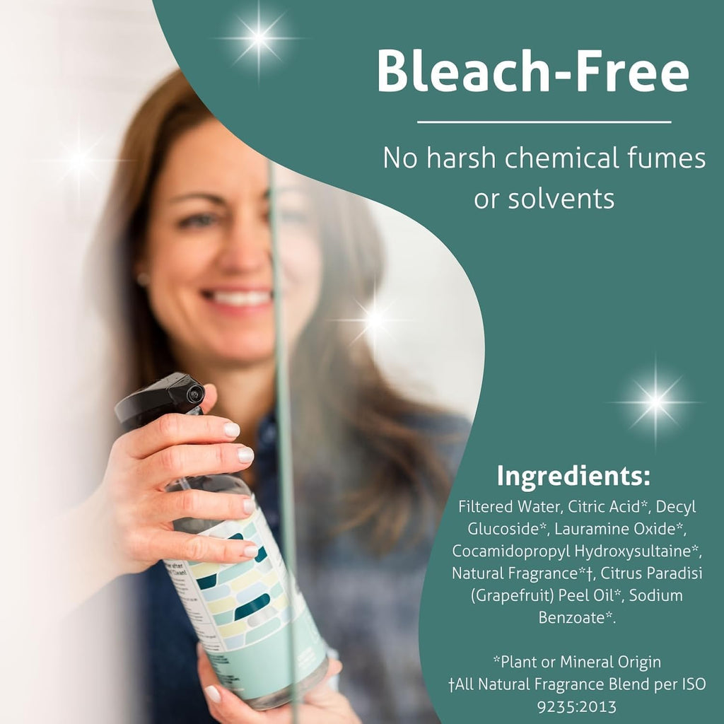 Therapy Bathroom Cleaner Spray 24 fl oz. (3-Pack) - Daily Shower Cleaner for Soap Scum, Hard Water Stains – Non-Toxic, Bleach-Free, Foaming Formula for Grout, Tile, Tubs, Glass and Bathroom