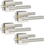 Asidrama 4 Pack Privacy Brushed Satin Nickel Door Handles, Door Lever with Door Knobs Indoor for Bedroom or Bathroom, Brushed Satin Nickel Door Handles Interior with Locks for Left Right Sided Doors