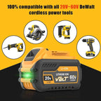 2Pack 9.0Ah Replacement for Dewalt 20V 60V Flexvolt Battery Lithium Compatible with Dewalt 20 60 Volt Max Battery DCB609 DCB606 DCB612 DCB200 DCB201 DCB203 DCB204 DCB206 DCB207 DCB209 Power Tools