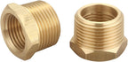 1/2 Inch NPT Male x 3/8 Inch NPT Female Brass Pipe Fitting, Hex Bushing, Reducer Adapter, Thread 0.75" OD to 0.625" ID, (10 Piece)