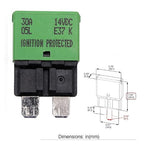 12V 30 Amp Auto Reset Fuse Circuit Breaker ATO/ATC Low Profile - UL Certified - T1 Blade Self Resetting Fuses Kit 14 Volt DC 30A for Car, Automotive, Marine, RV & Solar Systems, Pack of 3