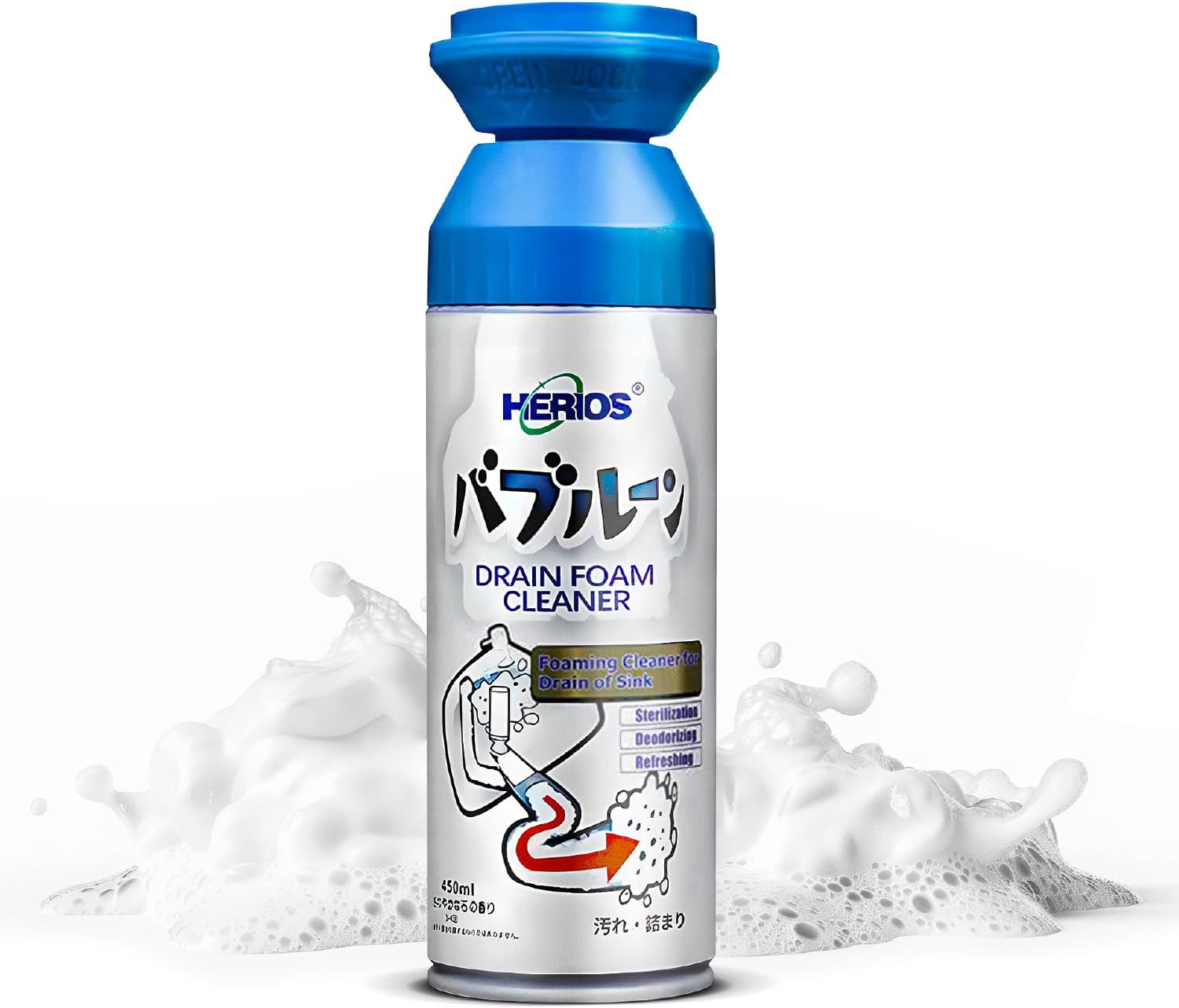 Foam Drain Cleaner - Foam Sink Cleaner In a Can - Drain Hair Clog Remover For Bathroom Sink - Cleaning Accessories - Bathroom Cleaning Supplies