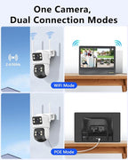 【All-in-One Security System】 4MP PTZ Security Cameras Wireless Outdoor, WiFi Home Surveillance System, Outside Wireless Security Systems Surveillance DVR Kits
