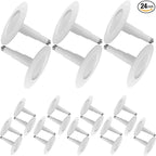 Jolux 24-Pack 5/6" Retrofit LED Recessed Lighting,12W=60W,3000K WarmWhite,800 Lumens,Dimmable Can Lights,Damp Rated,Simple Adjustable Retrofit Downlight Installation,ETL,E26 Base,Bevel Trim