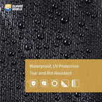 GUARD SHIELD Tarps Heavy Duty Waterproof 12x12 Feet Black Poly Tarp Cover Square Outdoor Thick UV Resistant Tarpaulin with Grommets 10mil