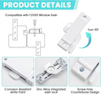 5Pcs F2590 Sash Lock - Replace Broken Window Locks, 2-1/4” Mounting Hole Centers, White Window Latch Replacement Parts for Vertical and Horizontal Sliding Windows
