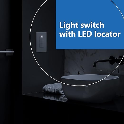LIDER Minimalist Design Matte Finish Lighted Triple Switch, Combination Frameless Decorator Switch with Locator Light, Ground Terminal, Single Pole, 15A 120-277V, UL Listed, LCS3-1P-W, White