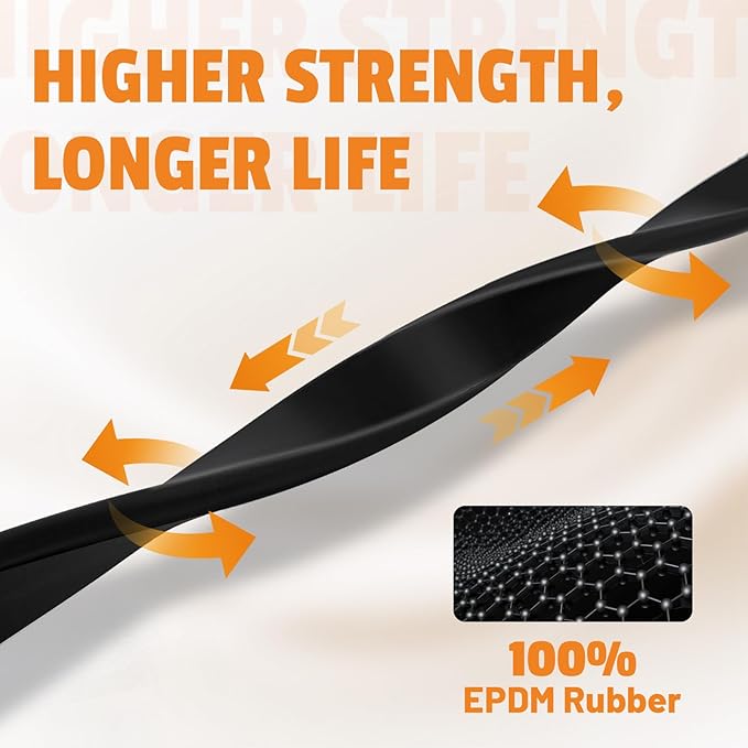 21" Rubber Bungee Cords with Hooks, Heavy Duty EPDM Bungee Cord with 150% Max Stretch, Heavy Duty Bungee Straps for Securing Tarps, Canvases, Cargo, Motorcycle, Weatherproof, Pack of 10