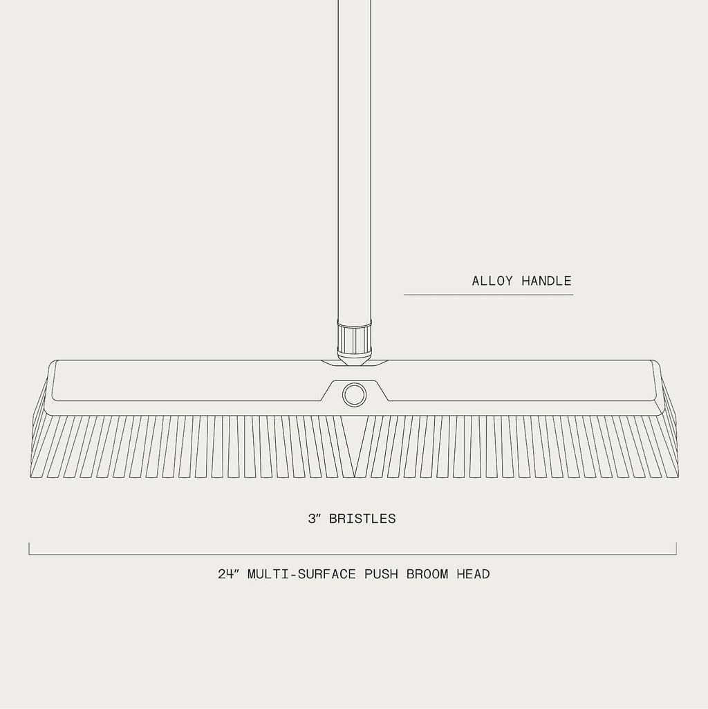 Large 24'' Multi-Surface Push Broom with Alloy Handle