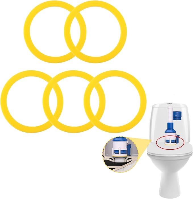 5 Pcs Flush Valve Seal for Kohler Toilets GP1059291 2475620 Upgraded Silicone Seal Kit Compatible with Kohler Canister Flush Valve Seal, Chemical Resistant, Parts for Toilets Tank Canister Gasket Kit