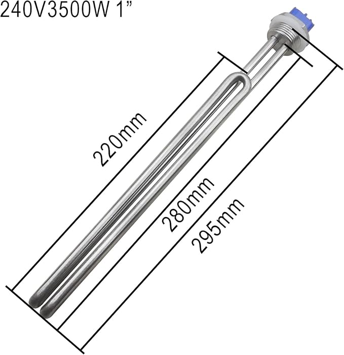 DERNORD 240V 3500W Foldback Water Heater Element Screw-in Heating Element