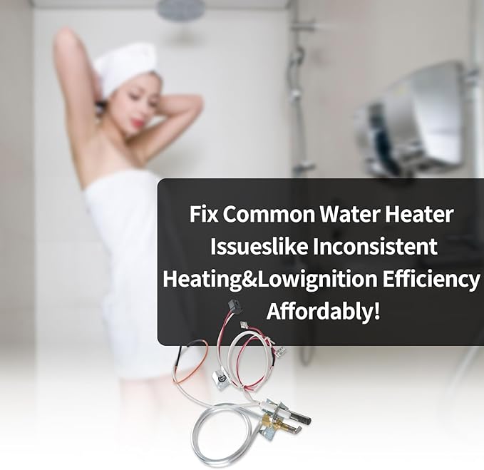 Upgraded 100112330 Water Heater Pilot Assembly,Compatible with 300 301 Series Whirlpool,Fit for A.O.Smith, American, State, Kenmore, Reliance,Replace 9007876 9007877 Thermopile Assembly