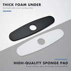 Faucet Cover Plate, Stainless Steel Deck Plate for Kitchen Sink Faucet Single Hole or Bathroom Faucet 1-3 Hole Faucet Hole Cover Round 10 Inch (Matte Black)