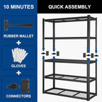 BILT HARD 48”W x 18”D x 72”H Garage Shelving, 5-Tier Heavy Duty Storage Shelves for Garage, Basement, Warehouse, Workshop, 3000 lbs Capacity
