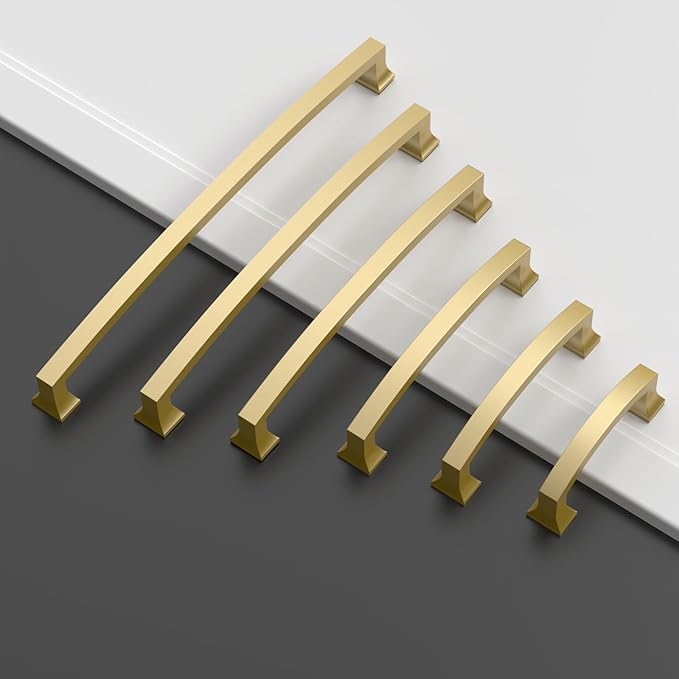 Asidrama 10 Pack 5 Inch(128mm) Brushed Gold Kitchen Cabinet Handles, Cabinet Pulls Kitchen Cabinet Hardware for Cupboard Drawer Pulls