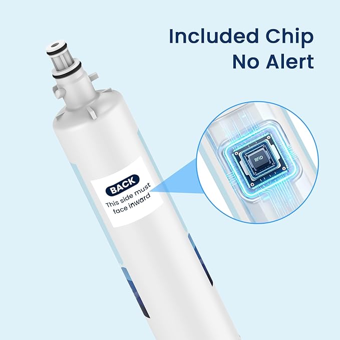 MARRIOTTO Replacement for GE® RPWFE, RPWF (Built-in CHIP) Refrigerator Water Filter, Compatible with GFE28GELDS, PFE28KELDS, PFE28KYNFS, GFD28GELDS, GYE22HMKES, GFE28GYNFS, GFD28GYNFS, Pack of 1