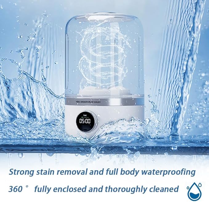 Portable Mini Underwear Washing Machine - Wash Bras, Underwear, Socks with Ease, Digital Control Panel, Efficient Cleaning, Quiet Operation, Small Size Fits Any Luggage & Bathroom