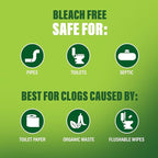 Green Gobbler Liquid Toilet Plunger | Clog Remover | Safe for Toilets and Septic | No Plunger Needed | 5 Uses