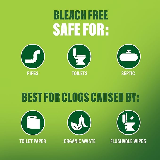 Green Gobbler Liquid Toilet Plunger | Clog Remover | Safe for Toilets and Septic | No Plunger Needed | 5 Uses