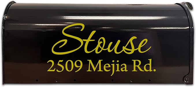 Mailbox Decals Personalized Address and Street Name Outdoor Stickers VWAQ-CMB1 (12 Inch X 6 Inch, Gold)