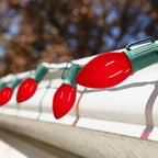 Waterproof UL Certified Red Replacement Bulbs Christmas Tree Light Bulbs for Indoor and Outdoor Decoration with 25 Pack, C7/E12 Base, 5 Watt