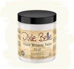 Dixie Belle Paint Company Chalk Finish Furniture Paint - Fluff (8oz) - Matte Soft White Chic Chalk Mineral DIY Furniture Paint
