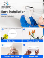 24 Pack 6 Inch Ultra-Thin LED Recessed Ceiling Light with Junction Box, 5000K Daylight, 12W 110W Eqv, Dimmable Canless LED Recessed Light, 1050LM High Brightness Wafer Downlight- ETL&FCC Certified