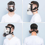 Full Face Reusable Gas Mask - Respirator Mask Survival Nuclear and Chemical with Filters,Organic Vapor Gas Mask for Polishing,Welding,Painting,Dust