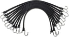 21" Rubber Bungee Cords with Hooks, Heavy Duty EPDM Bungee Cord with 150% Max Stretch, Heavy Duty Bungee Straps for Securing Tarps, Canvases, Cargo, Motorcycle, Weatherproof, Pack of 10