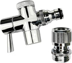 Brass Faucet Diverter Valve with Quick Connection, Faucet Diverter Valve From Sink To Garden Hose/Shower Hose, Washing Machine/Dishwasher,for Bathroom/Kitchen (chrome)