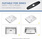 Faucet Cover Plate, Stainless Steel Deck Plate for Kitchen Sink Faucet Single Hole or Bathroom Faucet 1-3 Hole Faucet Hole Cover Round 10 Inch (Matte Black)