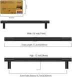 Amerdeco 10 Pack Matte Black Cabinet Pulls 6.25 Inch(160mm) Hole Center Drawer Pulls Cabinet Hardware Kitchen Cabinet Handles for Bathroom Dresser Pulls ZH0031