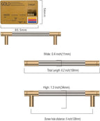 Amerdeco 10 Pack Champagne Bronze and Brushed Nickel Knurled Cabinet Pulls 5 Inch Hole Center to Hole Center Kitchen Cabinet Handles for Drawer Dresser, Cupboard and Wardrobe ZH0040