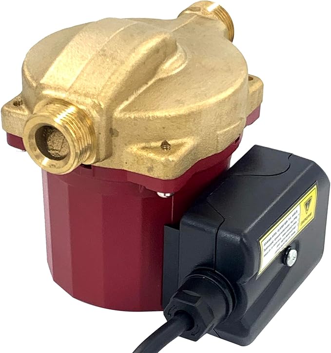 UP15-18B5 59896114 Circulator Pump 115V, 1/25 HP, 1/2" Sweat End Open System Circulator, Bronze Recirculating Pump, Hot Water Circulator, Compatible with Grund-fos,Red