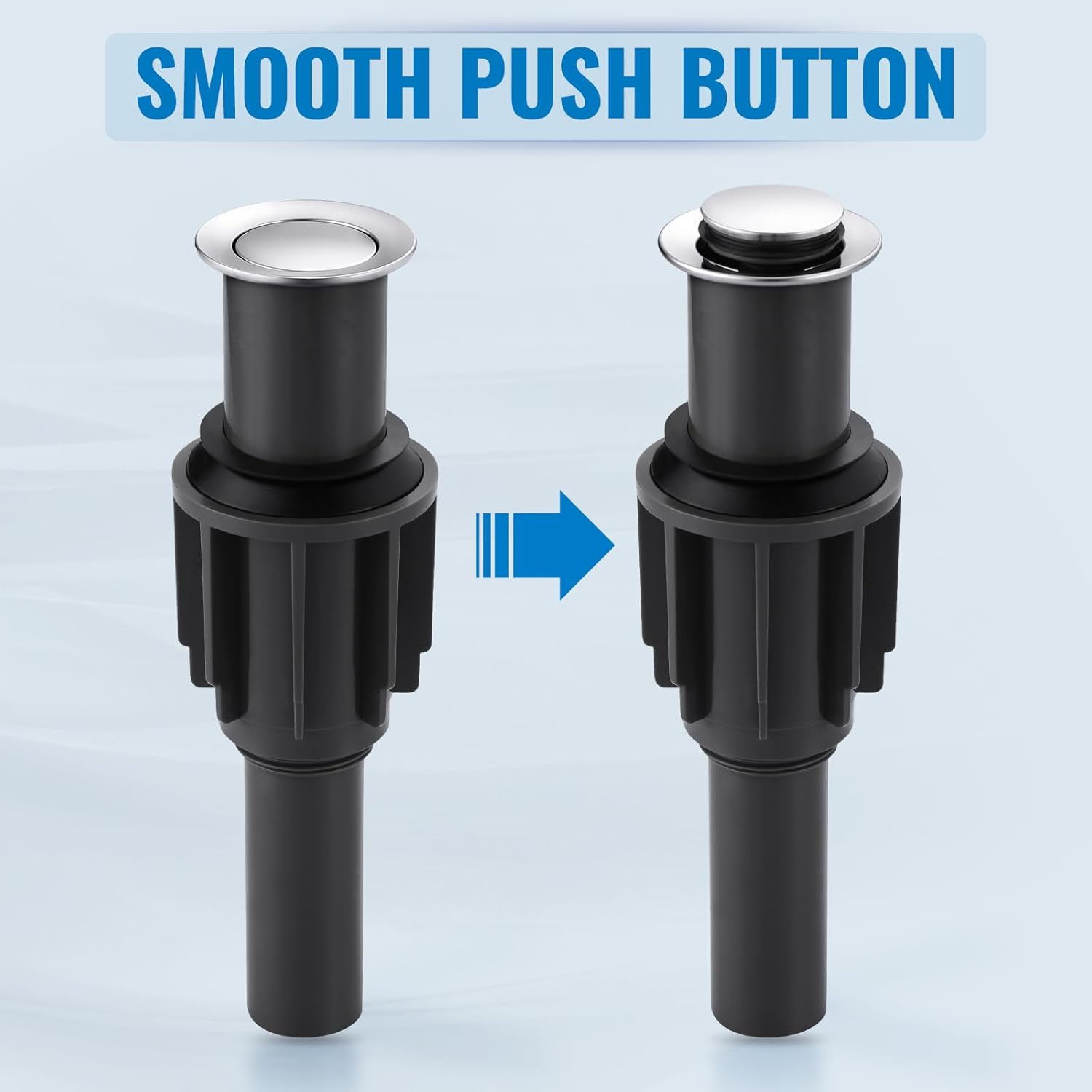 ALEASHA Pop Up Sink Drain Without Overflow, Bathroom Sink Drain Vessel Sink Stopper Pop Up Sink Drain Stopper, Pop Up Drain for Bathroom Sink Drain Strainer for Hair Catcher,Chrome