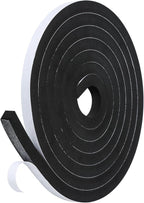 Weather Stripping Door Seal Strip- 1/2 Inch X 1/2 Inch X 10Feet, Strong Adhesive, Lightproof, Soundproof, Weatherproof Foam Tape Insulation for Sliding Door, Front Door Frame, Windows- Black