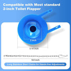 Weslymoo 2 Pack Toilet Flapper Replacement Kit，2 Inch Flapper for Toilet Tank with 4 Long Stainless Chains Compatible with Most Toilets Toilet Stopper，Long Lasting Rubber Easy to Install